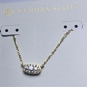 Kendra Scott Gold Tone Necklace with Sparkling Pendant Authentic NWT